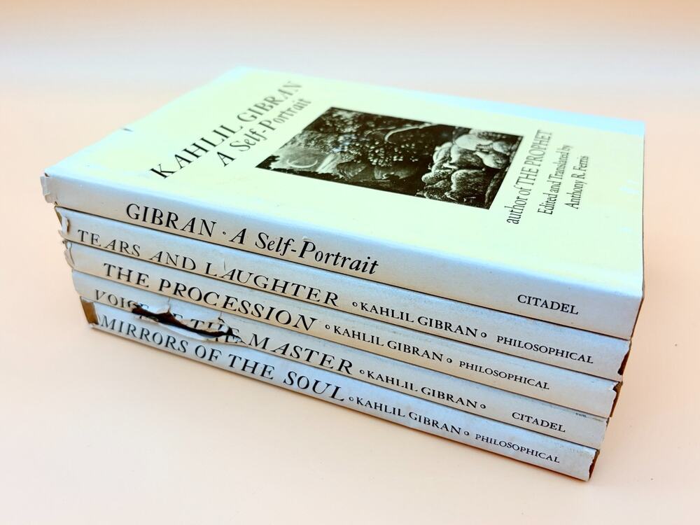 Kahlil Gibran Books Lot 5 Vintage Hardcover Dust Jackets Poetry Philosophy